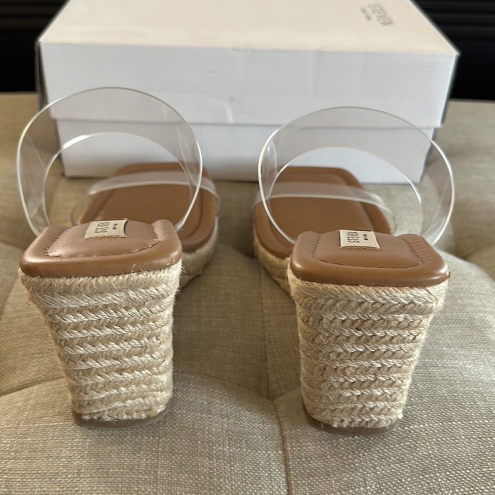 Steven New York Malaya Clear Wedges Size 9.5 - Picture 8 of 9